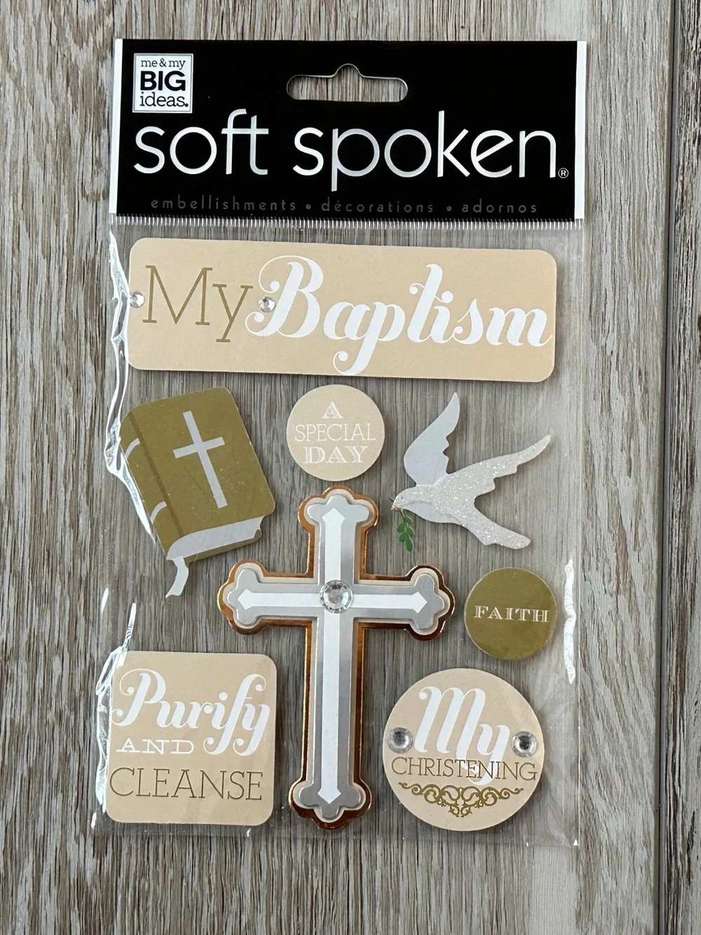 NWT Me & My Big Ideas Soft Spoken Baptism Christening Stickers Embellishments